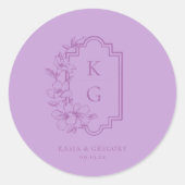 Modernes Minimal | Hochzeitsmonogramm Runder Aufkleber (Vorderseite)