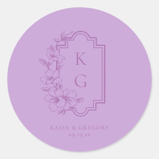 Modernes Minimal | Hochzeitsmonogramm Runder Aufkleber (Vorderseite)