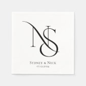 Modernes Minimal | Hochzeitsmonogramm Serviette (Vorderseite)