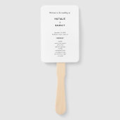 Modernes Minimal-Hochzeitsprogramm Fächer (Vorderseite)