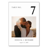 Modernes Minimal-Hochzeitssemble Tischnummer (Rückseite)