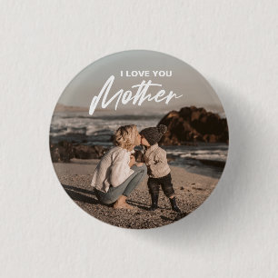 Modernes Minimal I Liebe You Mothers Day Foto Gesc Button