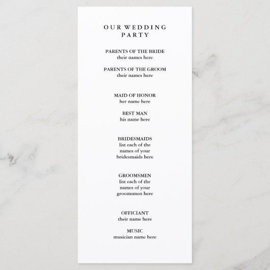 Modernes Minimal | Imitate Gold Border Wedding Pro Programm (Rückseite)