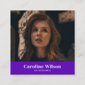 Modernes Minimal-Indio-Beruflich-QR-Code-Foto Quadratische Visitenkarte (Vorderseite)