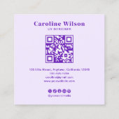 Modernes Minimal-Indio-Beruflich-QR-Code-Foto Quadratische Visitenkarte (Rückseite)