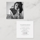 Modernes Minimal individuelles Foto, QR-Code Beruf Quadratische Visitenkarte (Vorne/Hinten)