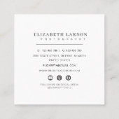 Modernes Minimal individuelles Foto, QR-Code Beruf Quadratische Visitenkarte (Rückseite)