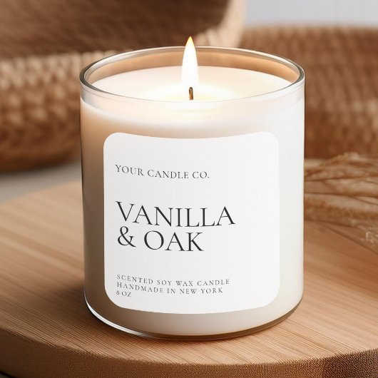 Modernes Minimal-Kerzensiegel Quadratischer Aufkleber