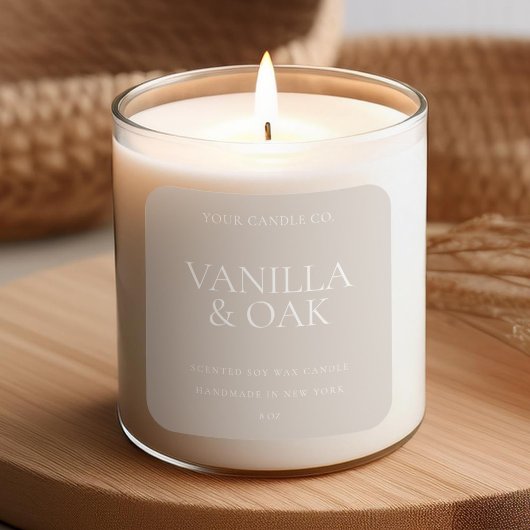 Modernes Minimal-Kerzensiegel Quadratischer Aufkleber