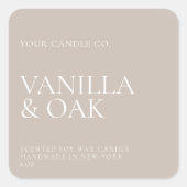 Modernes Minimal-Kerzensiegel Quadratischer Aufkleber (Vorderseite)