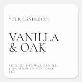 Modernes Minimal-Kerzensiegel Quadratischer Aufkleber (Vorderseite)