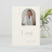 Modernes Minimal "Last Fling" Bachelorette Foto Einladung (Stehend Vorderseite)