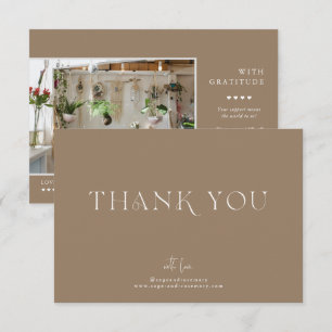 Modernes Minimal Latte Beige Business Vielen Dan Dankeskarte