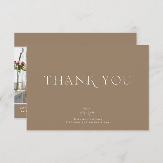 Modernes Minimal | Latte Beige Business Vielen Dan Dankeskarte (Vorne/Hinten)