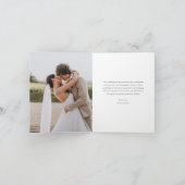 Modernes Minimal "Liebe & Dank" Foto Hochzeit Dankeskarte (Innenseite)
