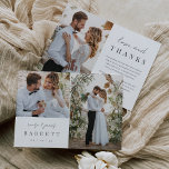 Modernes Minimal "Liebe & Dank" Foto Hochzeit Dankeskarte<br><div class="desc">Entworfen, um unsere Inline Hochzeit Einladungen. Eine wunderschöne typografische Wohnung mit einem minimalistischen Design, mit "Liebe und Dank" in modernen handgeschriebenen Schriften und klassischen Serifenschriften. Personalisieren Sie mit Ihrer individuellen vorgedruckten Nachricht und Unterschrift neben einem vertikalen oder portraitorientierten Hochzeitszertifikat-Foto. Fügen Sie auf der Rückseite zwei zusätzliche Fotos hinzu, zusammen mit...</div>