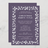 Modernes Minimal Lila Holly Verlasse Weihnachts-Pa Einladung (Vorne/Hinten)