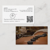 Modernes Minimal Logo Foto QR-Code Visitenkarte (Vorne/Hinten)