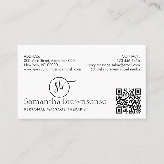 Modernes Minimal Logo Foto QR-Code Visitenkarte (Vorderseite)