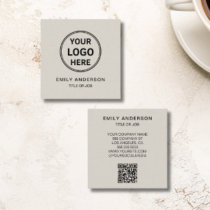 Modernes Minimal Logo QR Quadratische Visitenkarte