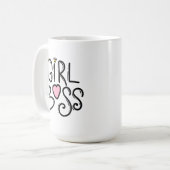 Modernes Minimal-MÄDCHEN-BOSS | Retro Typografie Kaffeetasse (Vorderseite Links)