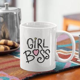 Modernes Minimal-MÄDCHEN-BOSS | Retro Typografie Kaffeetasse