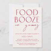 Modernes Minimal Magenta No Games Brautparty Einladung (Vorderseite)