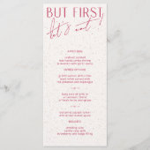 Modernes Minimal Magenta & Texture Wedding Menü Menükarte (Vorderseite)