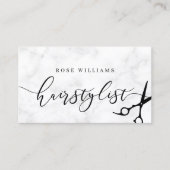 Modernes Minimal-Marmor & Minzhairstylist Visitenkarte (Vorderseite)