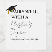 Modernes Minimal Master-Grad-Abschluss-Geschenk Weinetikett (Einzelnes Label)