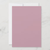 Modernes Minimal Mauve Dusty Rose Brautparty Einladung (Rückseite)