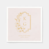 Modernes Minimal | Monografische Hochzeit Serviette (Vorderseite)