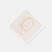 Modernes Minimal | Monografische Hochzeit Serviette (Ecke)