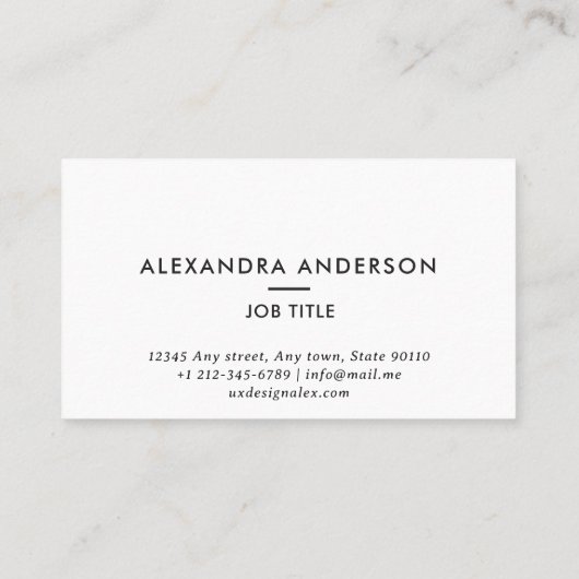 Modernes Minimal Monogram Beruflich Visitenkarte (Rückseite)