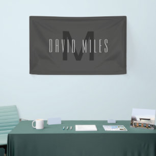 Modernes Minimal Monogram Design bearbeitbar Dunke Banner