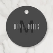 Modernes Minimal Monogram Design bearbeitbar Dunke Geschenkanhänger (Vorderseite)