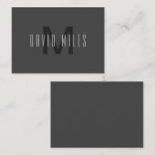Modernes Minimal Monogram Design bearbeitbar Dunke Mitteilungskarte (Vorne/Hinten)