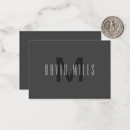 Modernes Minimal Monogram Design bearbeitbar Dunke Mitteilungskarte