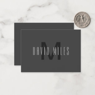 Modernes Minimal Monogram Design bearbeitbar Dunke Mitteilungskarte