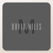 Modernes Minimal Monogram Design bearbeitbar Dunke Quadratischer Aufkleber