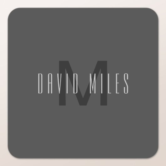 Modernes Minimal Monogram Design bearbeitbar Dunke Quadratischer Aufkleber