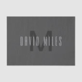 Modernes Minimal Monogram Design bearbeitbar Dunke Seidenpapier (Vorderseite)