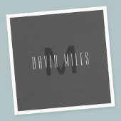 Modernes Minimal Monogram Design bearbeitbar Dunke Serviette