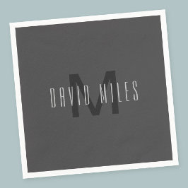 Modernes Minimal Monogram Design bearbeitbar Dunke Serviette