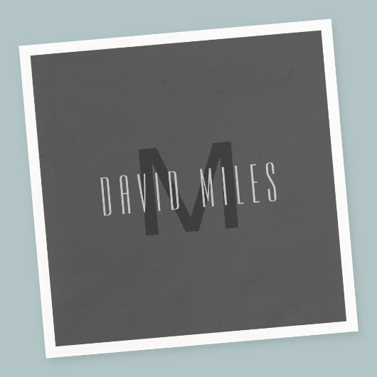 Modernes Minimal Monogram Design bearbeitbar Dunke Serviette