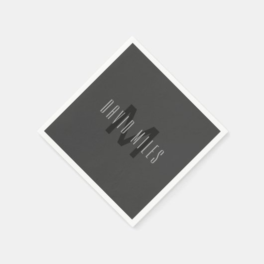 Modernes Minimal Monogram Design bearbeitbar Dunke Serviette (Ecke)
