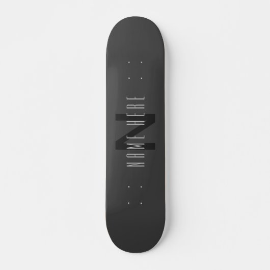 Modernes Minimal Monogram Design bearbeitbar Dunke Skateboard (Vorne)