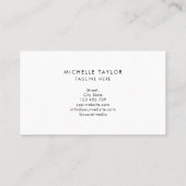 Modernes Minimal Monogram, einfache Marmor Visitenkarte (Rückseite)