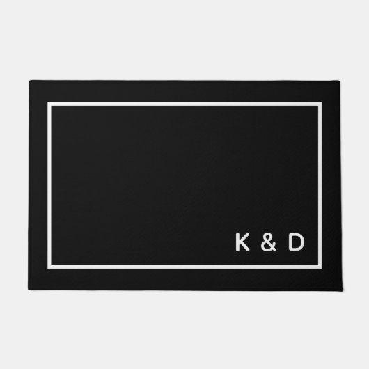 Modernes Minimal-Monogram-Erwärmen Fußmatte (Vorderseite)