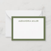 Modernes Minimal Monogram Name Olive Mitteilungskarte (Vorderseite)